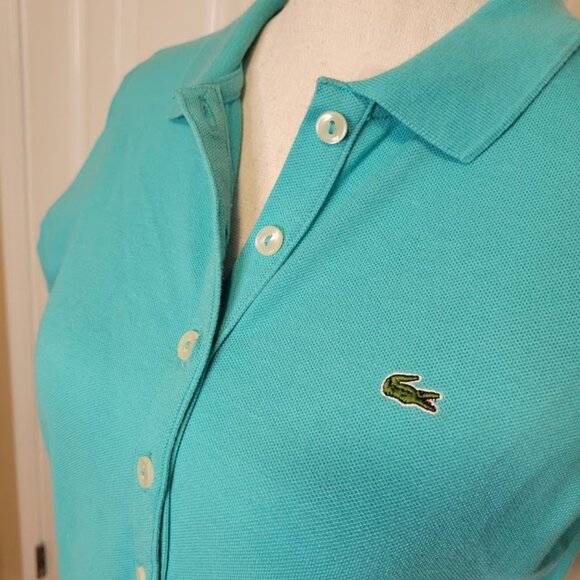 Lacoste Turquoise Stretch Polo Shirt Women’s Size 38 (U.S. 6–8) - Picture 4 of 5